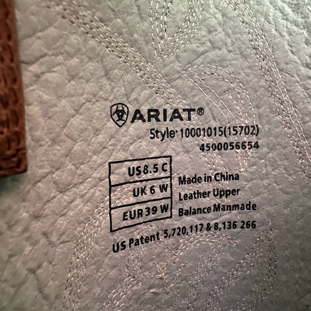 Ariat Chestnut Leather Women’s Cowboy Boots - Picture 6 of 9